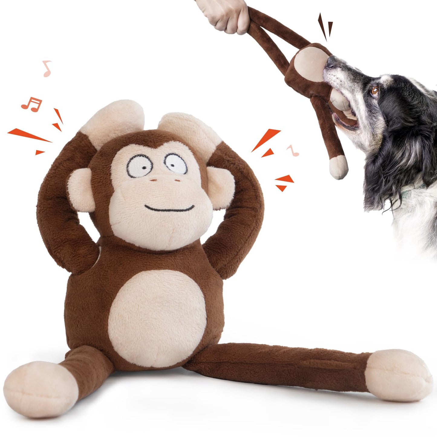 Stretchy Squeaky Plush Dog Toy – photo 2