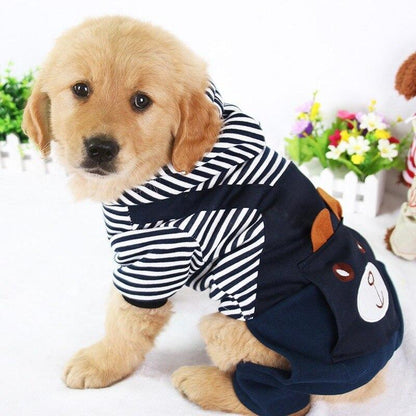 Striped Dog Hoodie Winter Outfit – photo 3