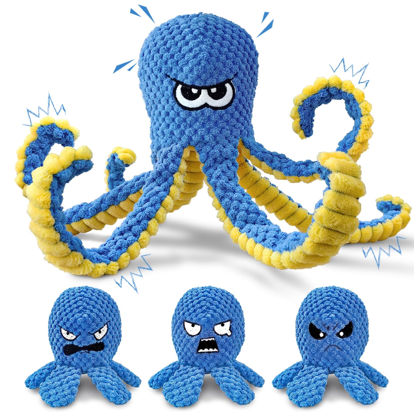 4-Piece Octopus Hide & Seek Dog Toy Set