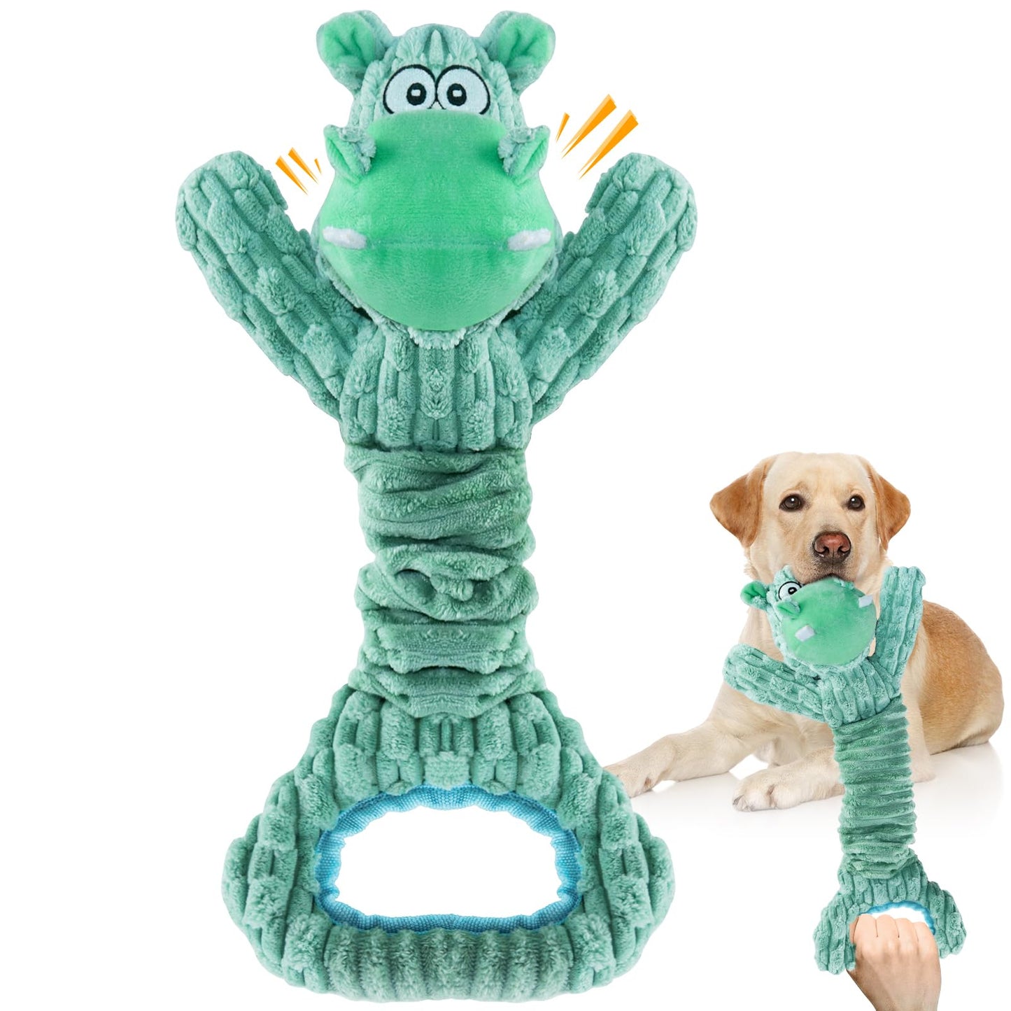 Stretchy Crinkle Squeaky Plush Dog Toy – photo 3