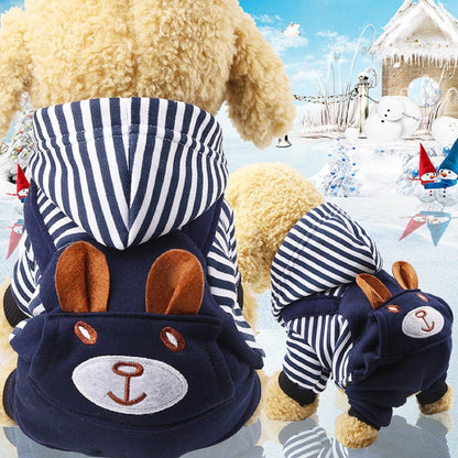 Striped Dog Hoodie Winter Outfit – photo 2